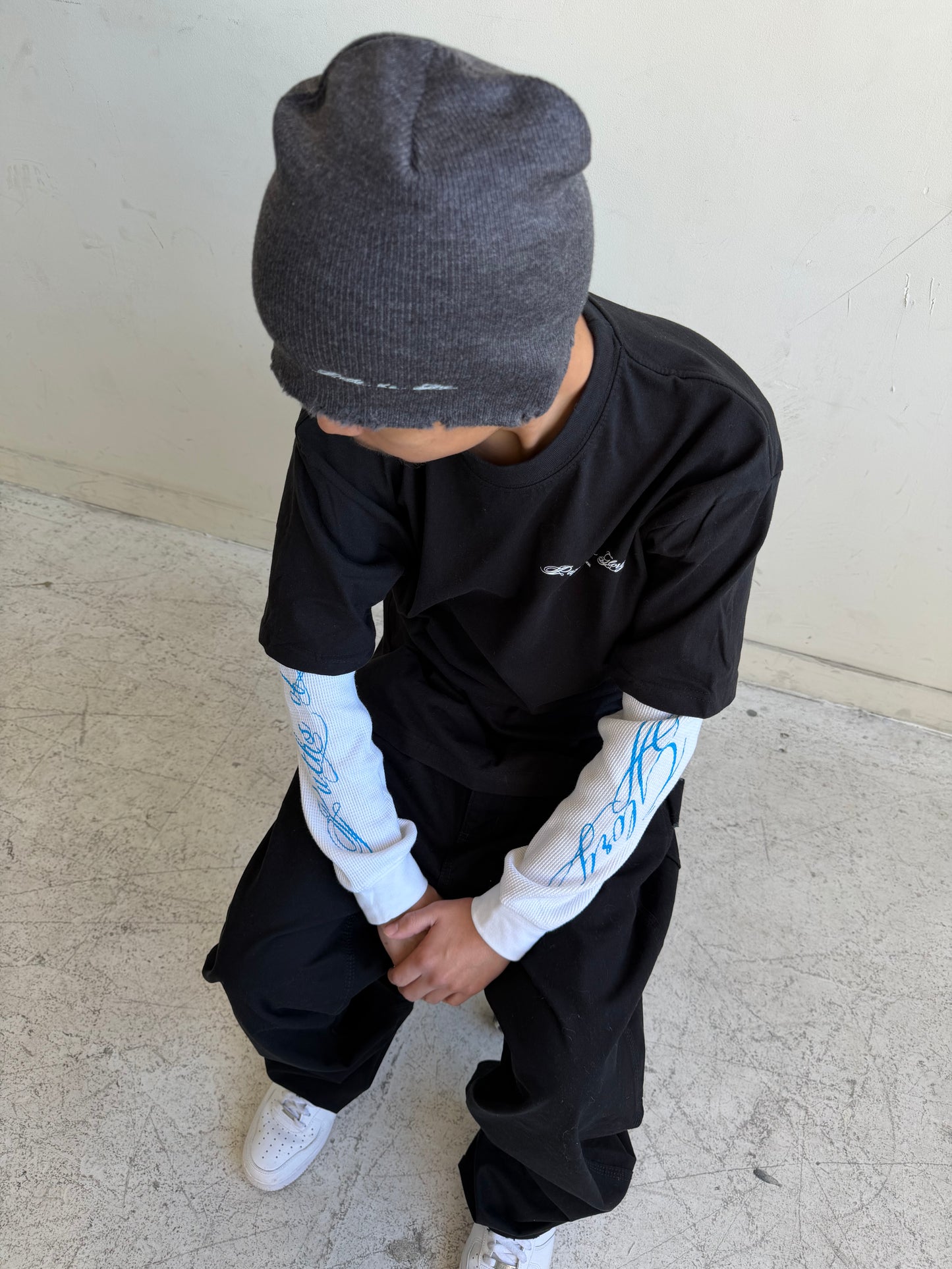 Distressed toque beanie