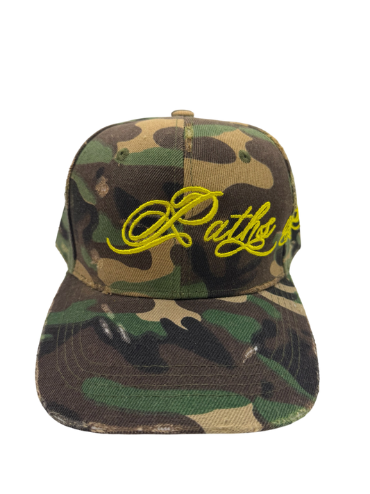 WAR hat in Classic Woodland Multi Camo w/ Yellow