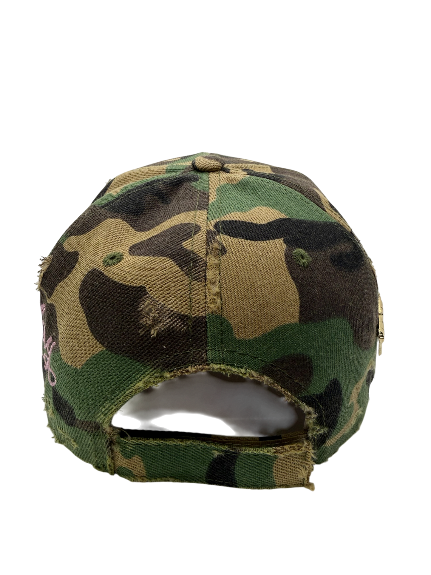 WAR hat in Classic Woodland Camo w/ Pink