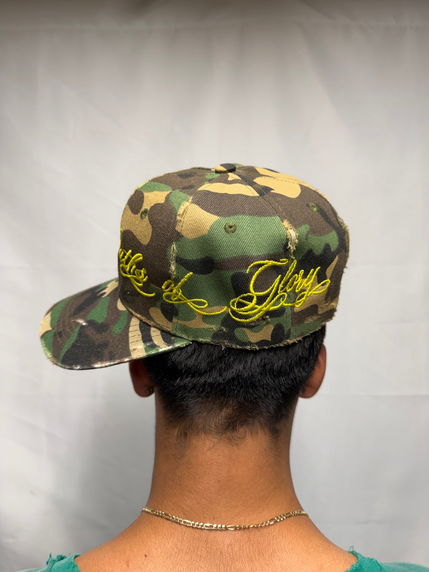 WAR hat in Classic Woodland Multi Camo w/ Yellow