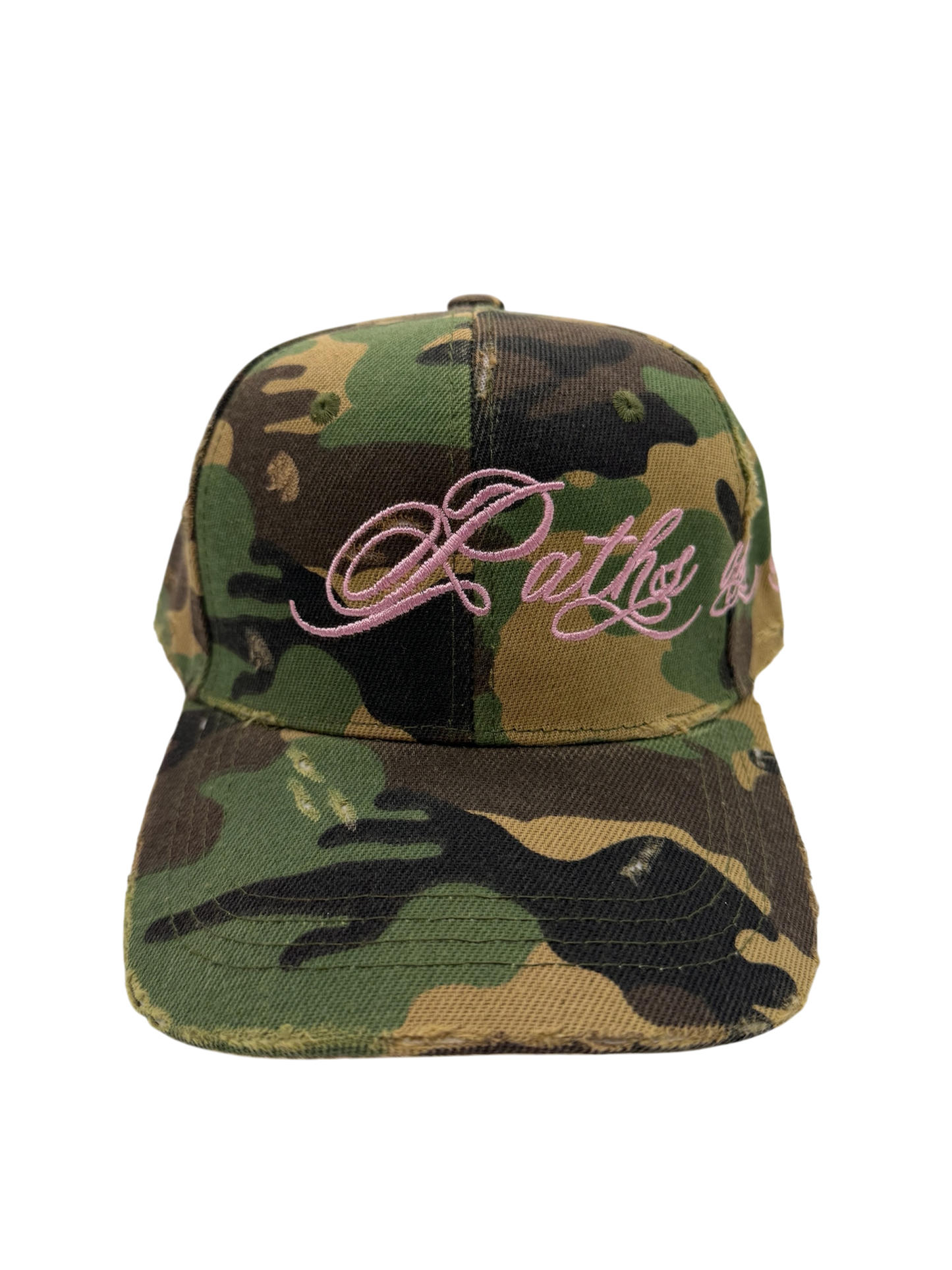 WAR hat in Classic Woodland Camo w/ Pink