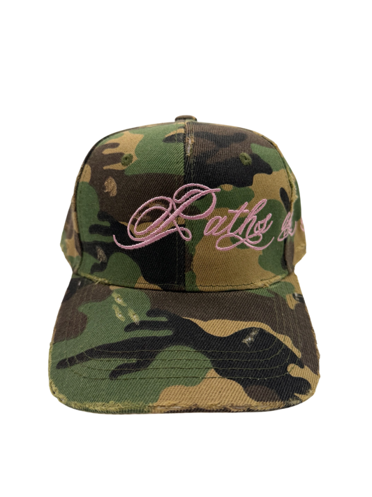 WAR hat in Classic Woodland Camo w/ Pink