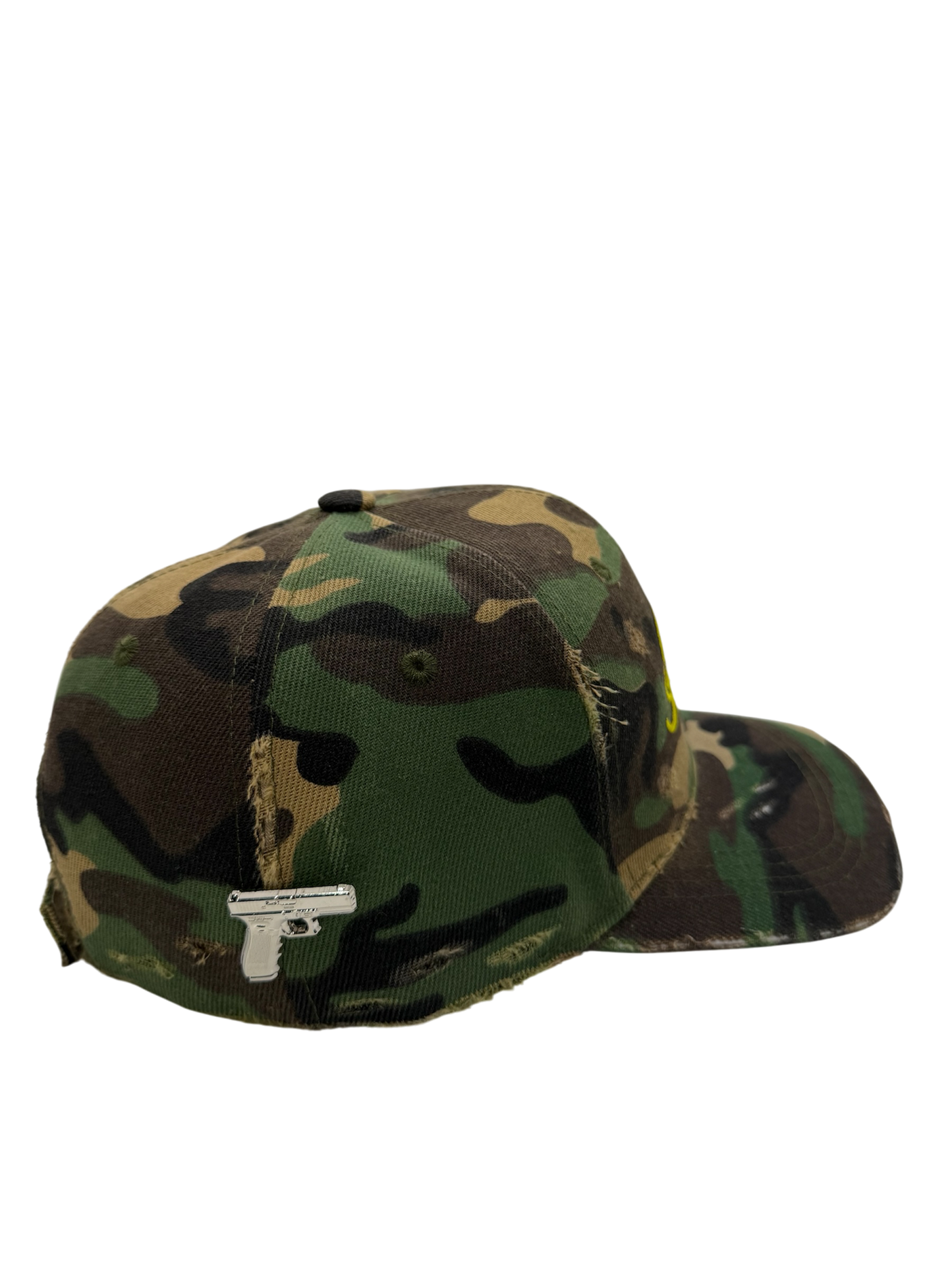 WAR hat in Classic Woodland Multi Camo w/ Yellow
