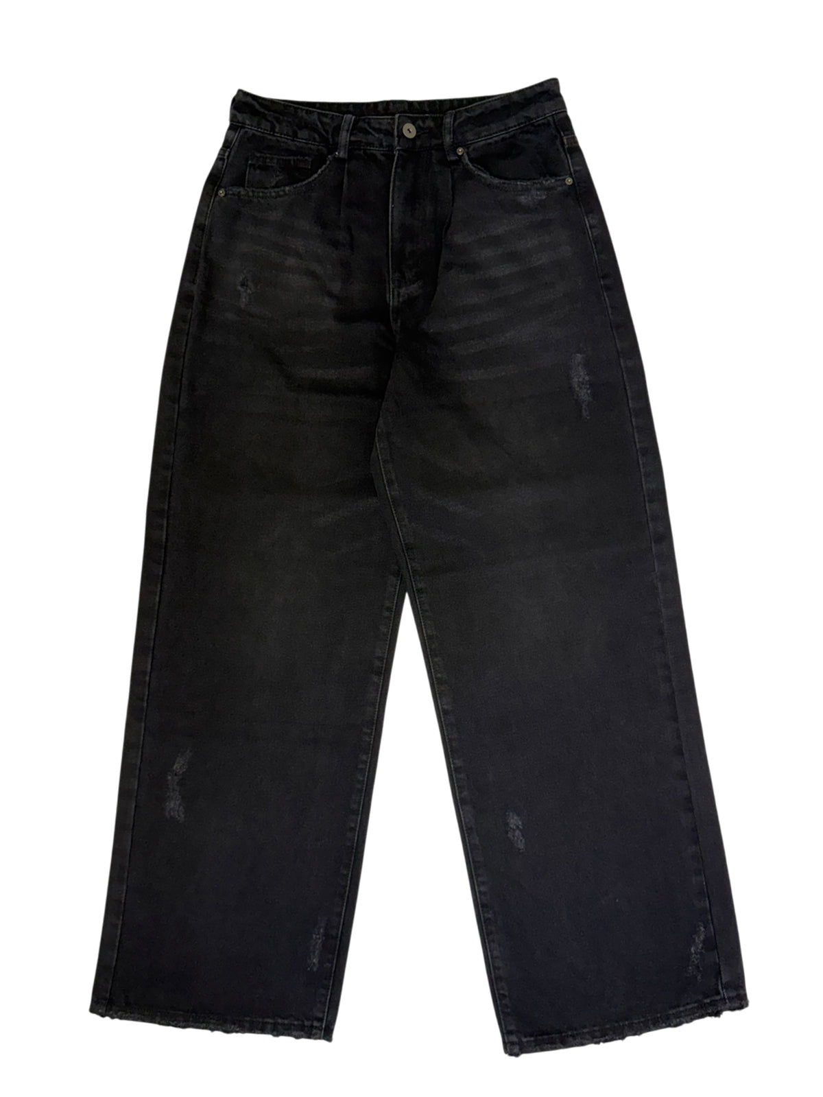 GRAFFITI POCKET BAGGY DENIM IN FADED BLACK