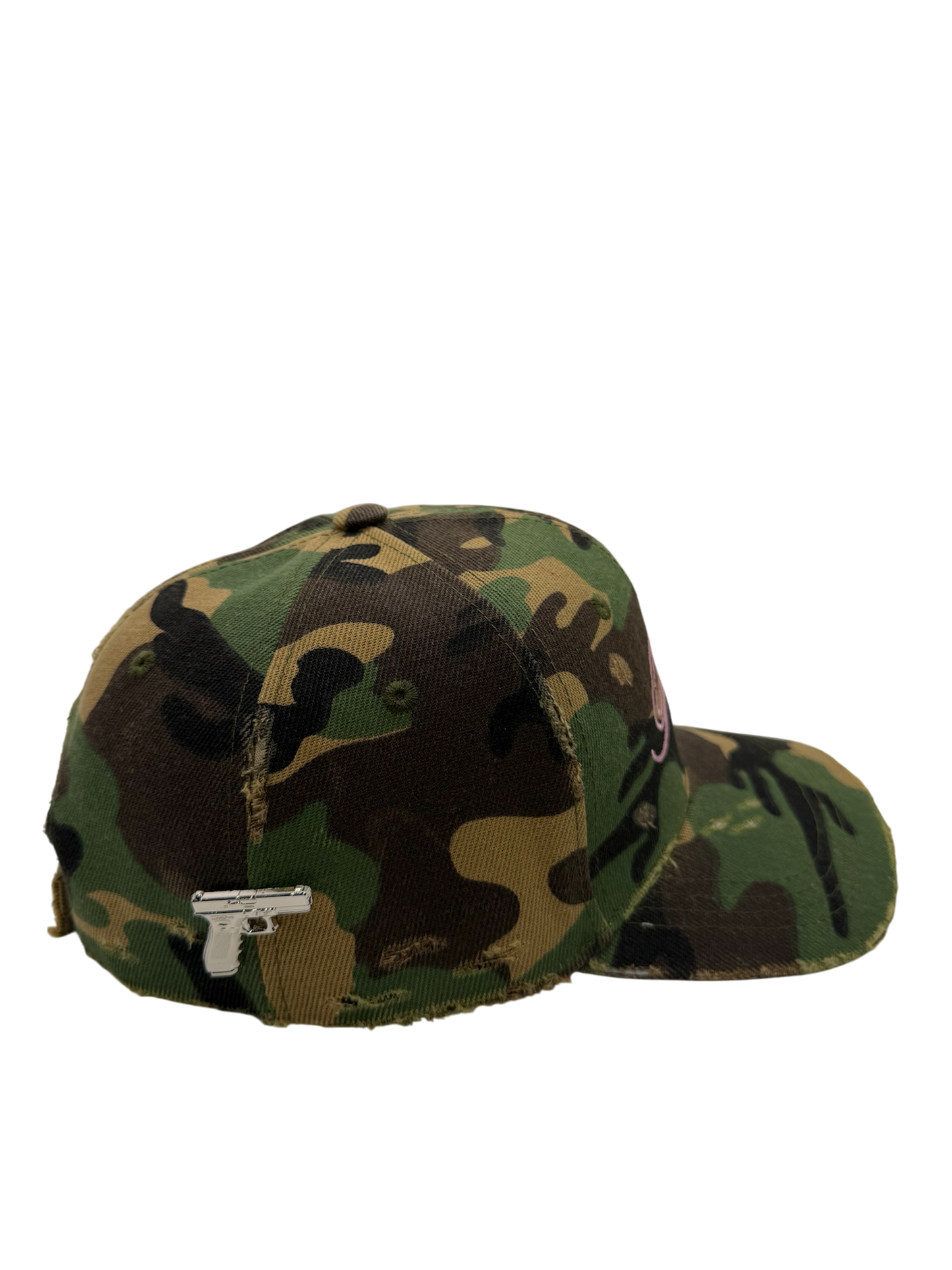 WAR hat in Classic Woodland Camo w/ Pink