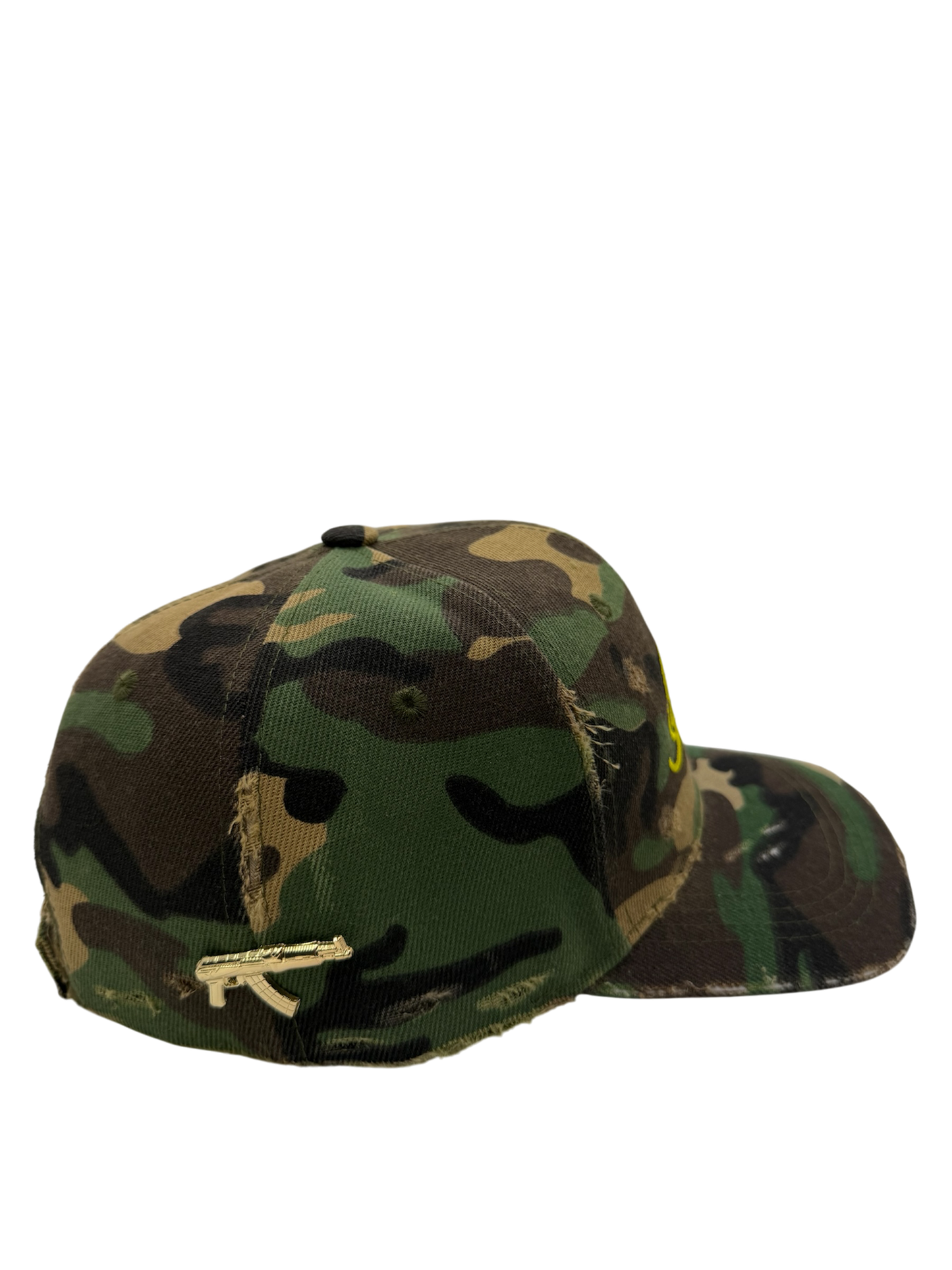 WAR hat in Classic Woodland Multi Camo w/ Yellow
