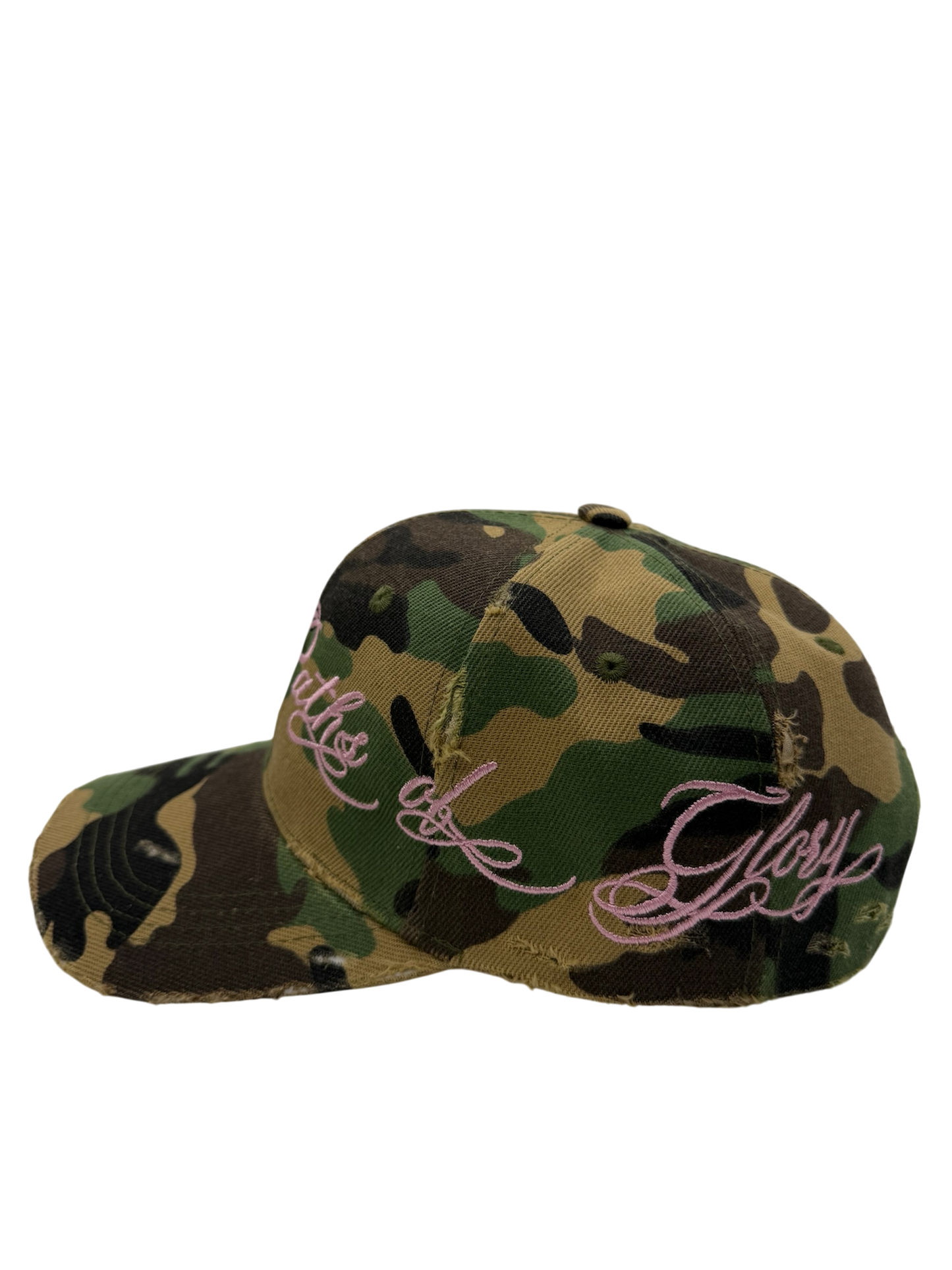 WAR hat in Classic Woodland Camo w/ Pink