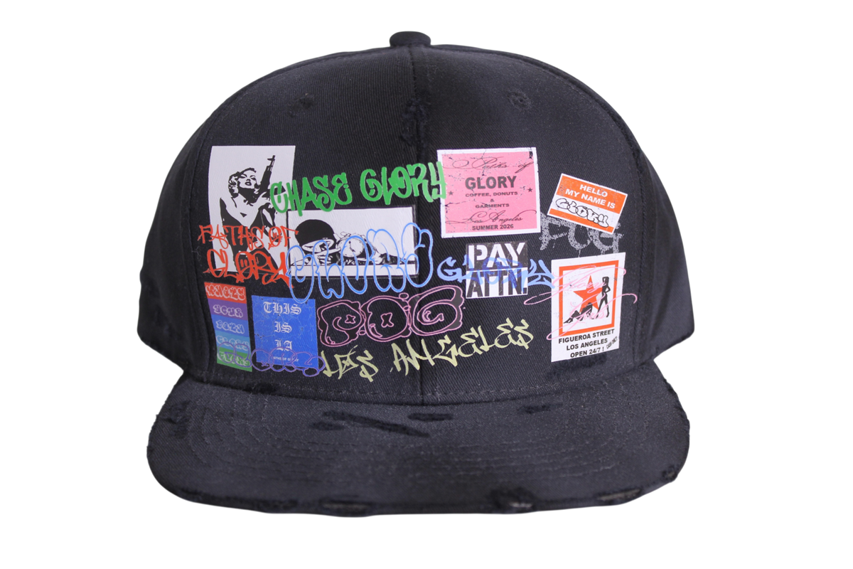 TAGGED UP HAT IN FADED BLACK