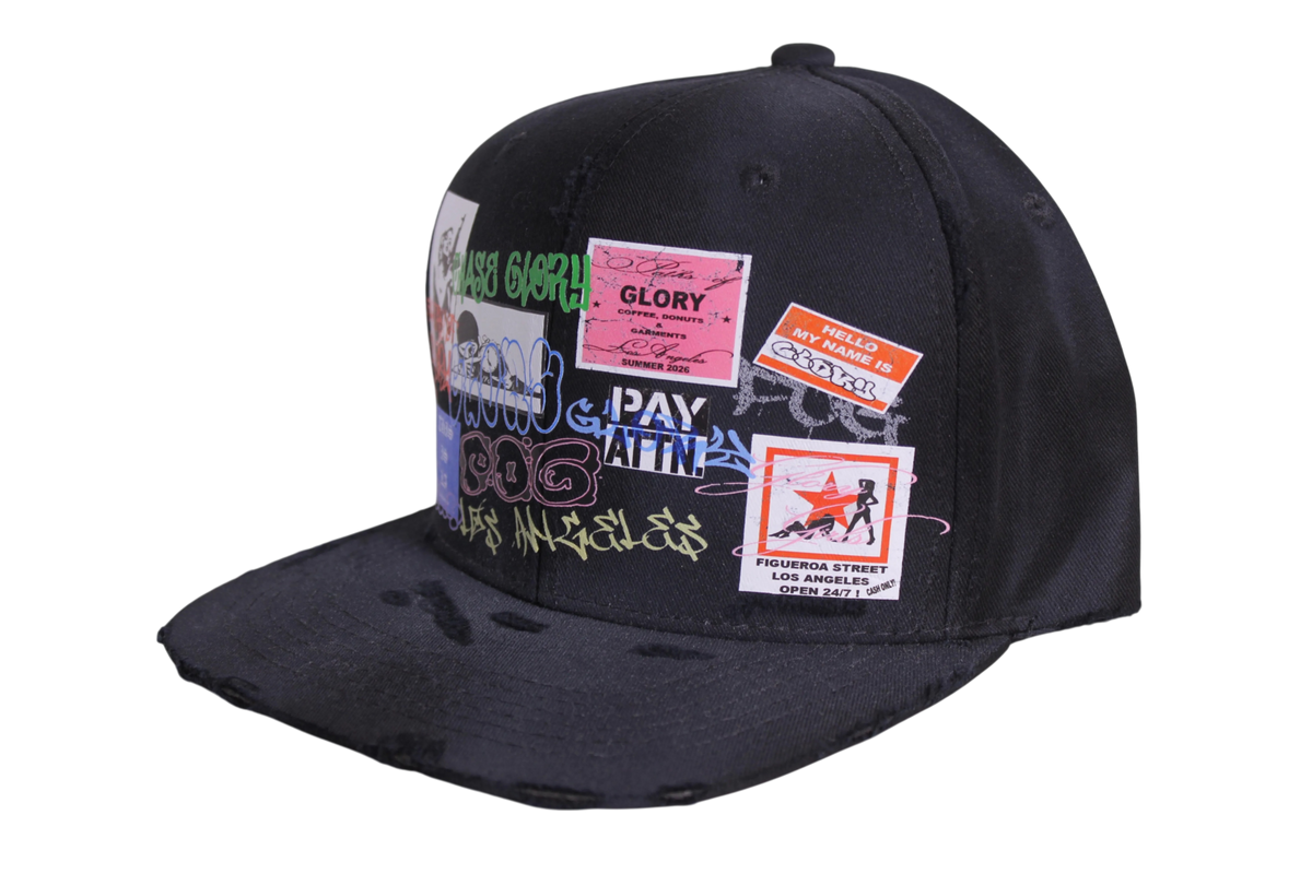 TAGGED UP HAT IN FADED BLACK