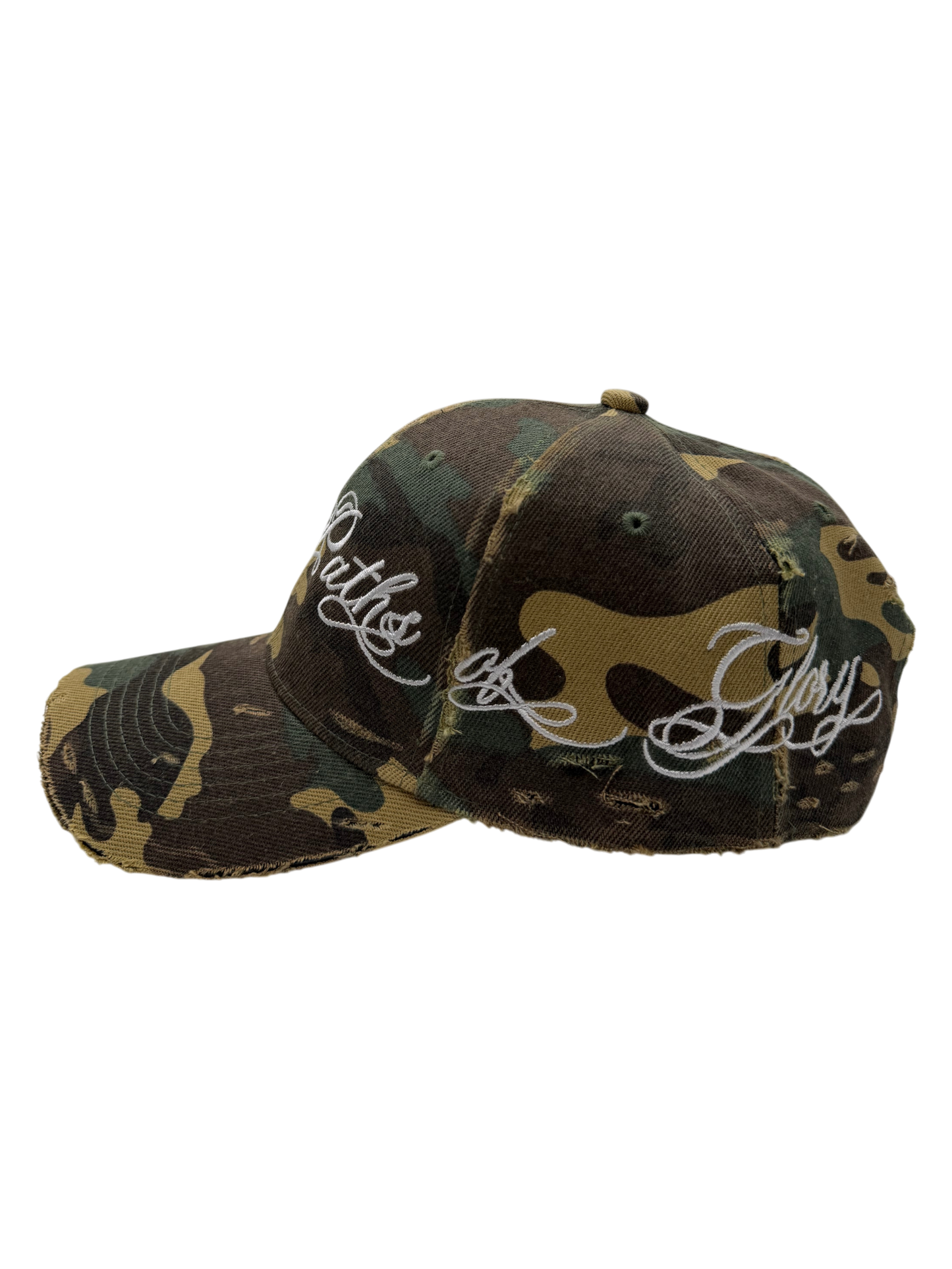 "WAR" hat in Vintage Woodland Camo