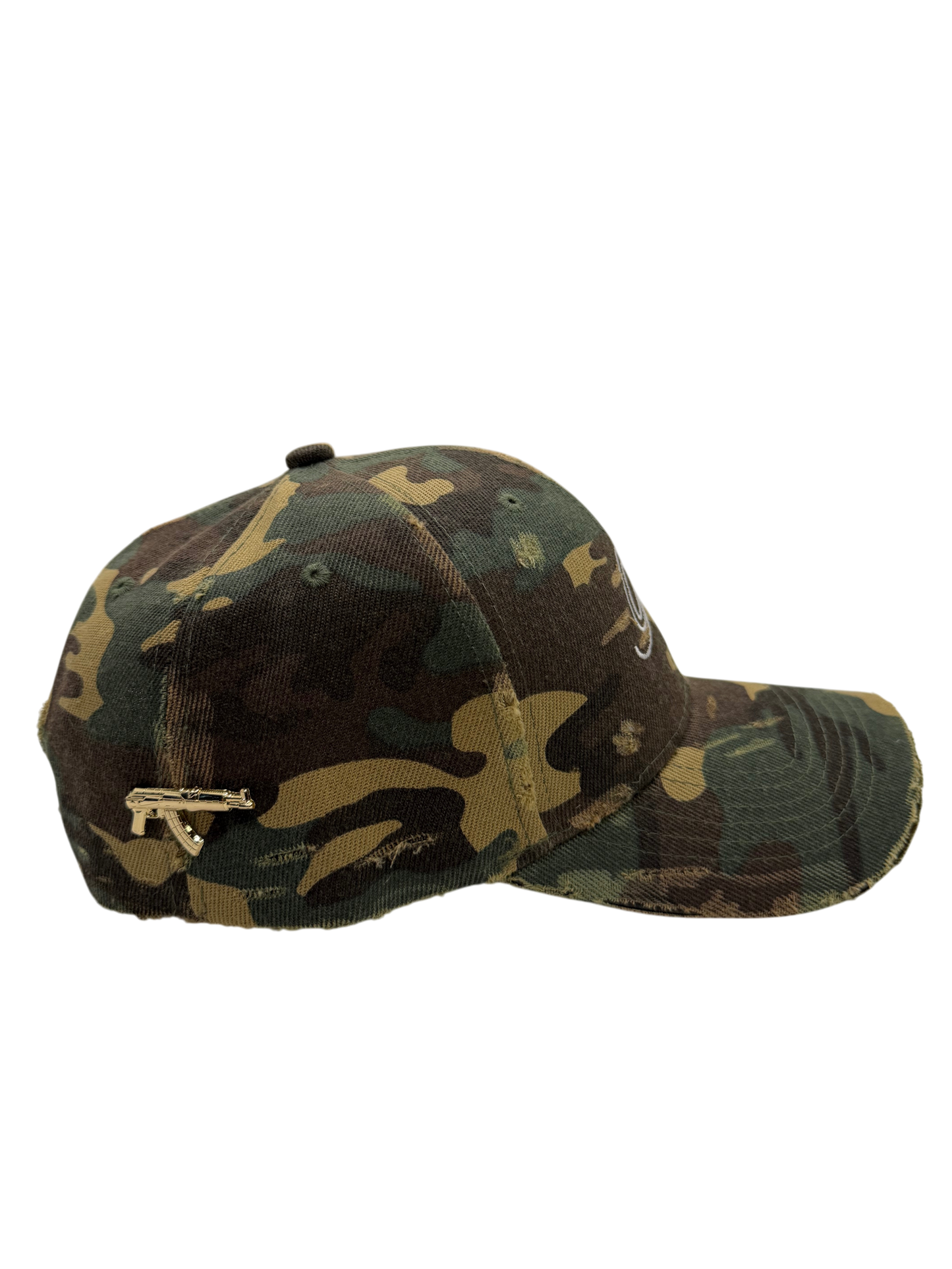 "WAR" hat in Vintage Woodland Camo
