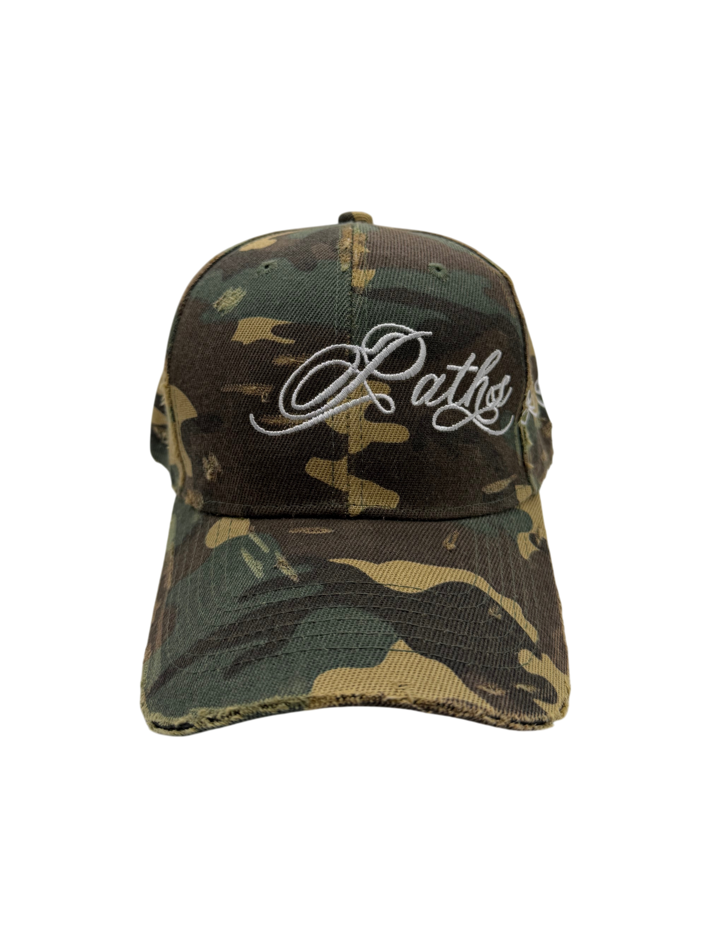 "WAR" hat in Vintage Woodland Camo