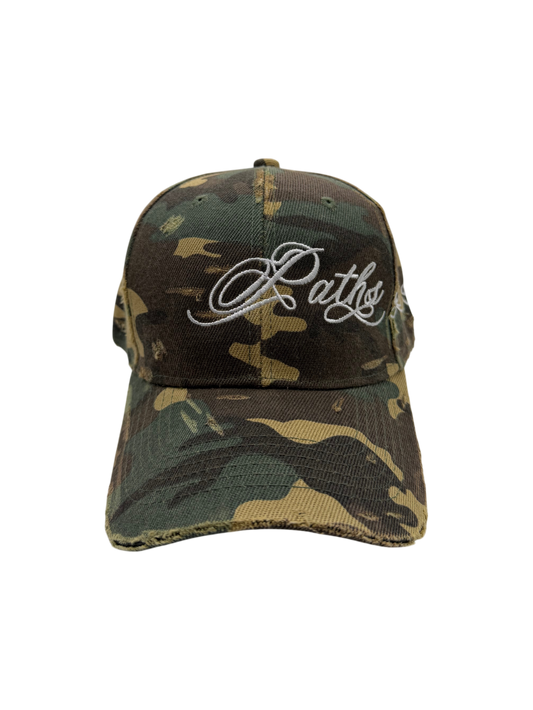 "WAR" hat in Vintage Woodland Camo